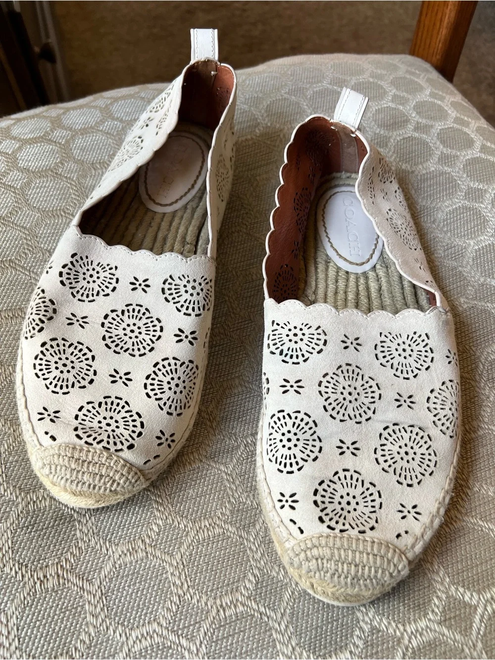 Coach Astor Rose cutout Espadrille Flats